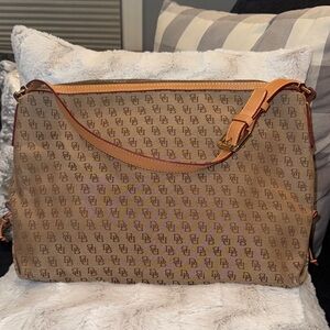 Dooney & Bourke Tan Monogram Shoulder Bag and Mini Bag